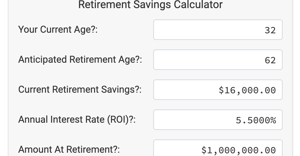 Retirement Savings Calculator