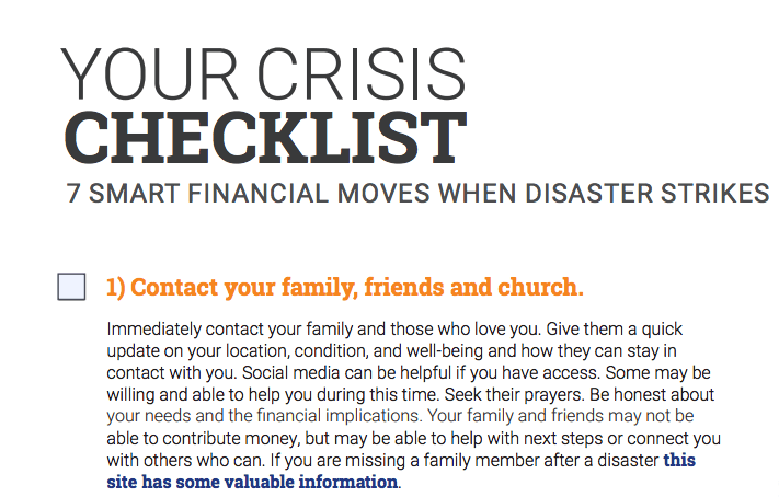 Crisis Checklist